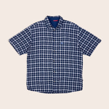 Load image into Gallery viewer, Quiksilver Checked Embroidered Pocket Logo Short Sleeved Shirt - L