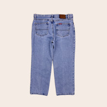 Load image into Gallery viewer, Women’s Polo Jeans Company Ralph Lauren Blue Washed Denim Relaxed Cropped Saturday Jeans - 10 / 30”