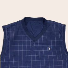 Load image into Gallery viewer, Polo Golf Ralph Lauren Checked Blank Reversible Embroidered Logo V-Neck Gilet Pullover Vest Jacket - L