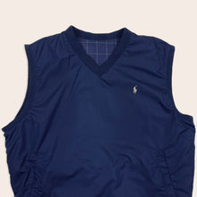 Load image into Gallery viewer, Polo Golf Ralph Lauren Checked Blank Reversible Embroidered Logo V-Neck Gilet Pullover Vest Jacket - L