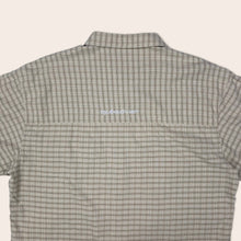 Load image into Gallery viewer, Quiksilver Checked Embroidered Back Spell Out Short Sleeved Shirt - L