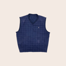 Load image into Gallery viewer, Polo Golf Ralph Lauren Checked Blank Reversible Embroidered Logo V-Neck Gilet Pullover Vest Jacket - L