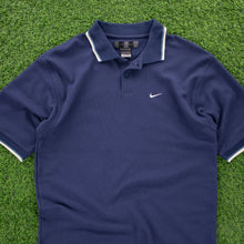 Load image into Gallery viewer, (2001) Nike Golf Dri-Fit Small Swoosh Embroidered Short Sleeve Navy Polo Shirt - XL