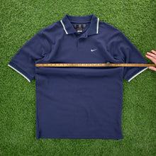 Load image into Gallery viewer, (2001) Nike Golf Dri-Fit Small Swoosh Embroidered Short Sleeve Navy Polo Shirt - XL