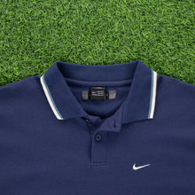 Load image into Gallery viewer, (2001) Nike Golf Dri-Fit Small Swoosh Embroidered Short Sleeve Navy Polo Shirt - XL