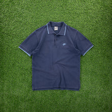 Load image into Gallery viewer, (2008) Nike Small Swoosh Embroidered Short Sleeve Navy Polo Shirt - M/L