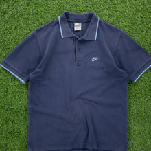 Load image into Gallery viewer, (2008) Nike Small Swoosh Embroidered Short Sleeve Navy Polo Shirt - M/L