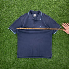 Load image into Gallery viewer, (2008) Nike Small Swoosh Embroidered Short Sleeve Navy Polo Shirt - M/L