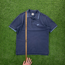 Load image into Gallery viewer, (2008) Nike Small Swoosh Embroidered Short Sleeve Navy Polo Shirt - M/L