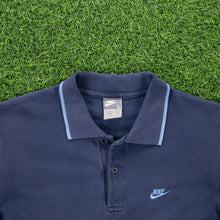 Load image into Gallery viewer, (2008) Nike Small Swoosh Embroidered Short Sleeve Navy Polo Shirt - M/L