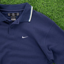 Load image into Gallery viewer, (2001) Nike Golf Dri-Fit Small Swoosh Embroidered Short Sleeve Navy Polo Shirt - XL