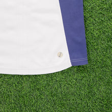 Load image into Gallery viewer, (2001) Women’s Adidas 3-Stripe ClimaLite Embroidered Centre Logo 1/4 Zip Up Short Sleeve White Blue Collard Sports Top - M (10-12)