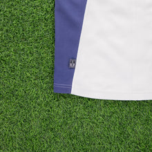 Load image into Gallery viewer, (2001) Women’s Adidas 3-Stripe ClimaLite Embroidered Centre Logo 1/4 Zip Up Short Sleeve White Blue Collard Sports Top - M (10-12)