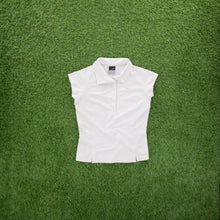 Load image into Gallery viewer, (2006) Women’s Nike Tennis Court Dri-Fit Small Swoosh Embroidered Button Up White Stretch Collard Sports Top - S (8-10)
