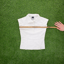 Load image into Gallery viewer, (2006) Women’s Nike Tennis Court Dri-Fit Small Swoosh Embroidered Button Up White Stretch Collard Sports Top - S (8-10)