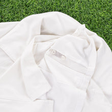 Load image into Gallery viewer, (2006) Women’s Nike Tennis Court Dri-Fit Small Swoosh Embroidered Button Up White Stretch Collard Sports Top - S (8-10)