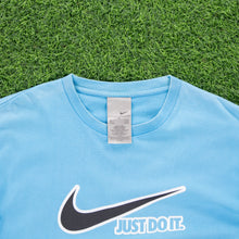 Load image into Gallery viewer, (2009) Nike Swoosh Just Do It Spell Out Graphic Light Blue T-Shirt - XL