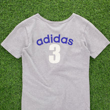 Load image into Gallery viewer, (2004) Women’s Adidas Spell Out 3 Double Sided Graphic Grey Baby Tee Top - M (10)