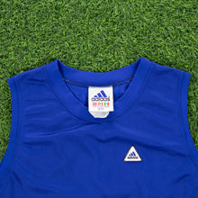 Load image into Gallery viewer, Adidas Basketball Embroidered Triangle Logo Blue Jersey Vest - L