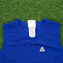Load image into Gallery viewer, Adidas Basketball Embroidered Triangle Logo Blue Jersey Vest - L