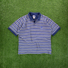 Load image into Gallery viewer, (1998) Adidas Golf Embroidered Logo Striped Navy Polo Shirt - XL