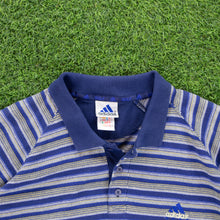Load image into Gallery viewer, (1998) Adidas Golf Embroidered Logo Striped Navy Polo Shirt - XL