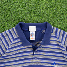 Load image into Gallery viewer, (1998) Adidas Golf Embroidered Logo Striped Navy Polo Shirt - XL