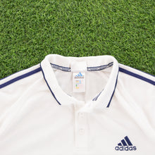 Load image into Gallery viewer, Adidas 3-Stripe Embroidered Textured White Short Sleeve Polo Shirt - XL