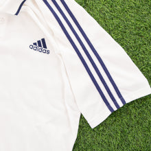 Load image into Gallery viewer, Adidas 3-Stripe Embroidered Textured White Short Sleeve Polo Shirt - XL