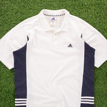 Load image into Gallery viewer, (2002) Adidas 3-Stripe Embroidered White Short Sleeve Polo Shirt - XL