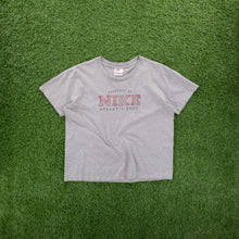 Load image into Gallery viewer, Women’s Nike Athletic Dept Spell Out Graphic Grey T-Shirt - L (12-14)