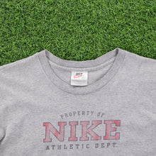 Load image into Gallery viewer, Women’s Nike Athletic Dept Spell Out Graphic Grey T-Shirt - L (12-14)