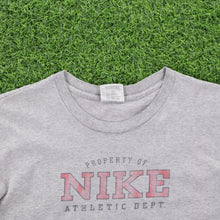 Load image into Gallery viewer, Women’s Nike Athletic Dept Spell Out Graphic Grey T-Shirt - L (12-14)