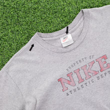 Load image into Gallery viewer, Women’s Nike Athletic Dept Spell Out Graphic Grey T-Shirt - L (12-14)