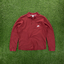 Load image into Gallery viewer, (2006) Nike Small Swoosh Pocket Embroidered Maroon Red Long Sleeve Polo Shirt - M