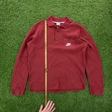 Load image into Gallery viewer, (2006) Nike Small Swoosh Pocket Embroidered Maroon Red Long Sleeve Polo Shirt - M