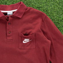 Load image into Gallery viewer, (2006) Nike Small Swoosh Pocket Embroidered Maroon Red Long Sleeve Polo Shirt - M