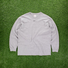 Load image into Gallery viewer, Nike Small Centre Swoosh Embroidered Grey Long Sleeve T-Shirt - L