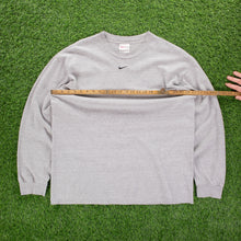 Load image into Gallery viewer, Nike Small Centre Swoosh Embroidered Grey Long Sleeve T-Shirt - L