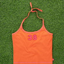 Load image into Gallery viewer, Women’s Kangol 38 Graphic Orange Halter Neck Crop Top - L (12-14)