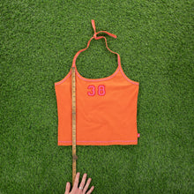 Load image into Gallery viewer, Women’s Kangol 38 Graphic Orange Halter Neck Crop Top - L (12-14)