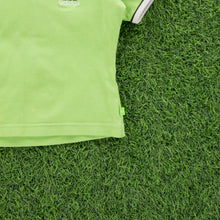 Load image into Gallery viewer, (1999) Women’s Adidas 3-Stripe Embroidered Lime Green V-Neck Baby Crop Top - M (8-10)