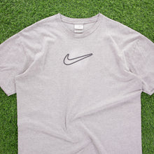 Load image into Gallery viewer, (2000) Nike Large Swoosh Centre Gradient Graphic Grey T-Shirt - XXL