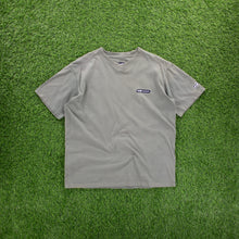 Load image into Gallery viewer, Reebok Small Spell Out Embroidered Grey V-Neck T-Shirt - M/L