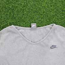 Load image into Gallery viewer, Women’s Nike Small Swoosh Embroiderd Chest Logo V-Neck Cap Sleeve Top - L (12-14)