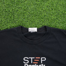 Load image into Gallery viewer, Reebok Sport Step Workout Logo Spell Out Graphic Black Single Stitch T-Shirt - L/XL