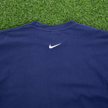 Load image into Gallery viewer, (1997) Nike Tennis Court Large Logo Stitch Graphic Navy T-Shirt - XL