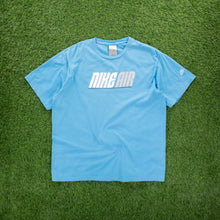 Load image into Gallery viewer, (2009) Nike Air Spell Out Graphic Embroidered Logo Light Blue T-Shirt - XL