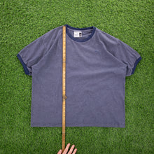 Load image into Gallery viewer, Puma Small Logo Graphic Navy Ringer T-Shirt - L