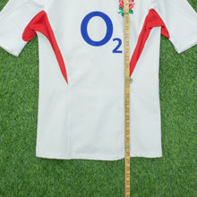 Load image into Gallery viewer, 2004/2005 England Nike Dri-Fit Pro Player Issue Home Short Sleeved Rugby Union Shirt - M/L